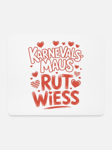 Karnevalsmaus Rut Wiess Köln Kölner Karneval Maus - Mousepad (Querformat) - Weiß