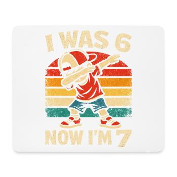 7th Birthday Boy 7 Years Old, I Was 6 Now In 7 - Mouse Pad (horizontal) - white - Front