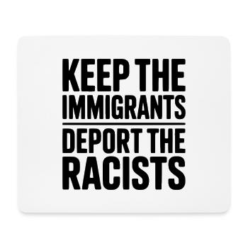 Garder les immigrants expulser les racistes - Tapis de souris (format paysage) - blanc - Devant