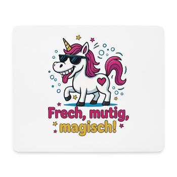 Cool Unicorn – Cheeky, Bold, Magical Design - Mouse Pad (horizontal) - white - Front