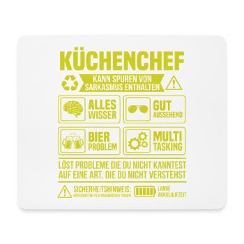 Chef – May contain traces of sarcasm - Mouse Pad (horizontal) - white - Front