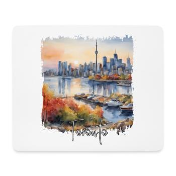 Toronto Canada, Toronto Aquarelle - Tapis de souris (format paysage) - blanc - Devant