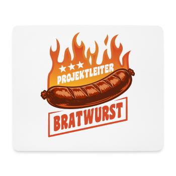 Project Manager Bratwurst | Grilling Flames Cult - Mouse Pad (horizontal) - white - Front