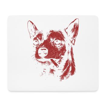 Chihuahua Smoking Funny Dog Humor Meme - Mouse Pad (horizontal) - white - Front