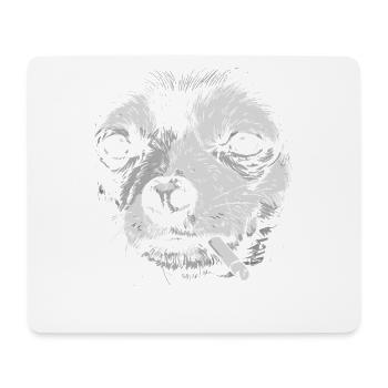 Humour du mème drôle de chihuahua qui fume - Tapis de souris (format paysage) - blanc - Devant