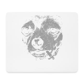 Chihuahua fumant un chien drôle mème humour Chi - Tapis de souris (format paysage) - blanc - Devant