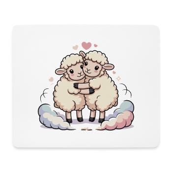 Sheep Couple Heart - Mouse Pad (horizontal) - white - Front