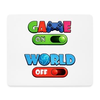 Game On – World Off | Gamer Design mit Controller  - Mousepad (Querformat) - Weiß - Vorne