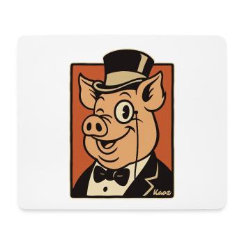 Vintage pig in top hat and suit - Mouse Pad (horizontal) - white - Front