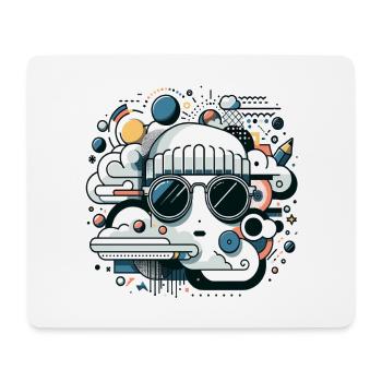 Wolken ikon mit Sonnenbrille - Mousepad (Querformat) - Weiß - Vorne