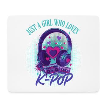 Juste une fille qui adore la musique coréenne de la K-pop mignonne - Tapis de souris (format paysage) - blanc - Devant