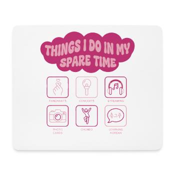 Dinge, die ich in meiner Freizeit mache Kpop Koreanische Musik - Mousepad (Querformat) - Weiß - Vorne