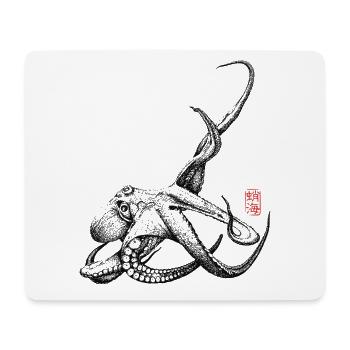 Poulpe avec tampon kanji - Tapis de souris (format paysage) - blanc - Devant