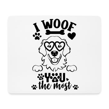 I Woof You Dog Love with Paws ich belle dich an  - Mousepad (Querformat) - Weiß - Vorne