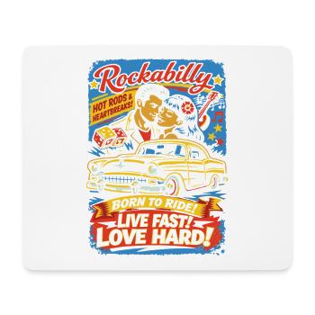 Rockabilly Car Love Print - Mouse Pad (horizontal) - white - Front