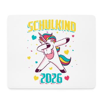 Schulkind 2026 Einhorn Einschulung - Mousepad (Querformat) - Weiß - Vorne