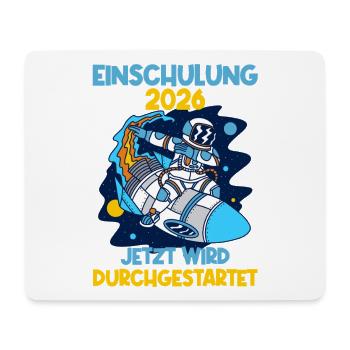 Einschulung 2026 Rakete Schulkind Schuleinführung - Mousepad (Querformat) - Weiß - Vorne