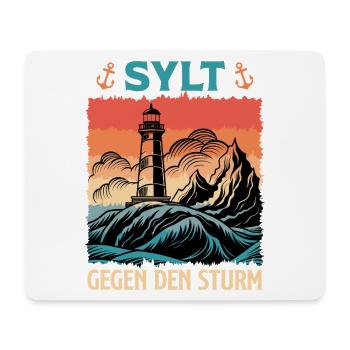 Vacances en mer du Nord SYLT CONTRE LA TEMPÊTE Drôle - Tapis de souris (format paysage) - blanc - Devant