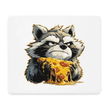 Pizza Waschbär Grimace - Mousepad (Querformat) - Weiß - Vorne