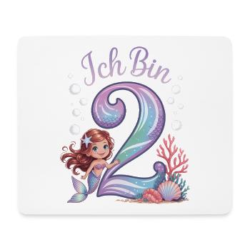 Ich Bin 2 Meerjungfrauen Mädchen 2. Geburtstag - Mousepad (Querformat) - Weiß - Vorne