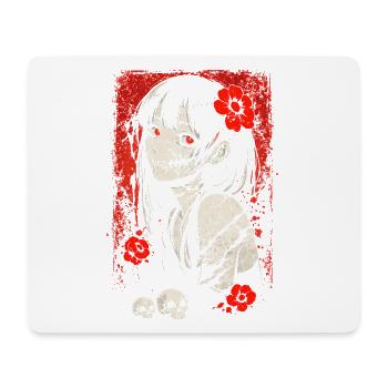 Japanisches Horror Anime Mädchen Gruseliges Goth - Mousepad (Querformat) - Weiß - Vorne