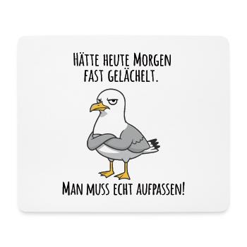 Fast gelächelt – Grummelige Möwe für Morgenmuffel - Tapis de souris (format paysage) - blanc - Devant