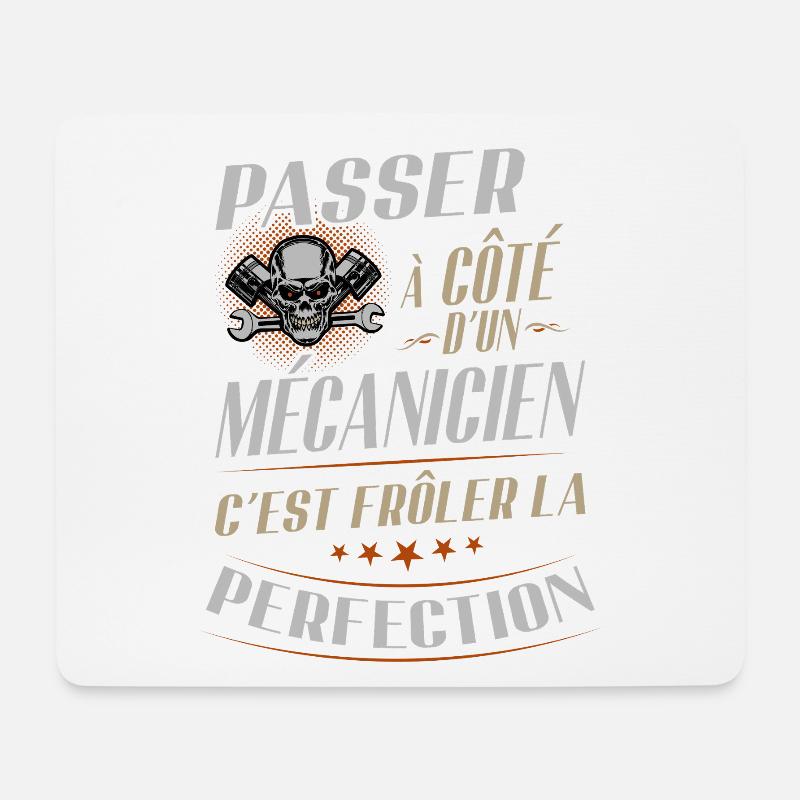 Mechaniker Nahe-Perfektion-Humor-Werkstatt - Mousepad (Querformat) - Weiß