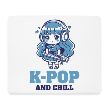 K-Pop AND CHILL Musique coréenne Anime Girl Love - Tapis de souris (format paysage) - blanc - Devant