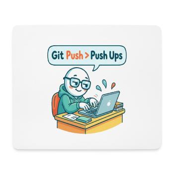Git Push > Pompes - Tapis de souris (format paysage) - blanc - Devant