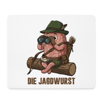 The Hunting Sausage Hunter Cartoon Humor - Mouse Pad (horizontal) - white - Front