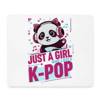 Nur ein Mädchen, das K-Pop liebt, süßer Panda Koreanisch - Mousepad (Querformat) - Weiß - Vorne