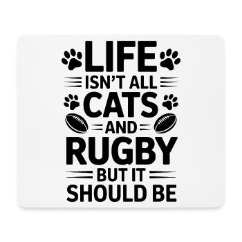 Rugby Sayings Cats Rugby Funny Rugby Gift - Mouse Pad (horizontal) - white - Front