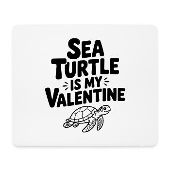 Meeresschildkröte ist mein Valentin - Mousepad (Querformat) - Weiß - Vorne
