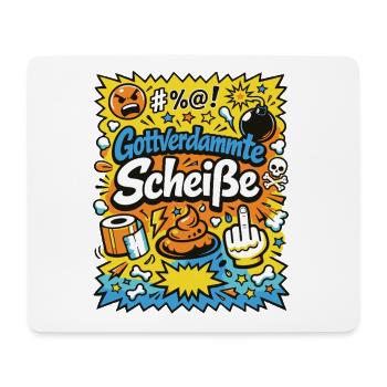 Gottverdammte Scheiße! Comic-Explosion - Mousepad (Querformat) - Weiß - Vorne