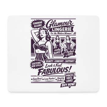 Retro Mode Nostalgie | Damen | Vintage Fashion - Mousepad (Querformat) - Weiß - Vorne