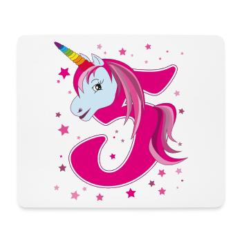 Licorne, 5 ans, 5e anniversaire, enfant - Tapis de souris (format paysage) - blanc - Devant