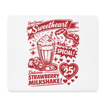 Strawberry Milkshake 50s Retro Design - Mouse Pad (horizontal) - white - Front