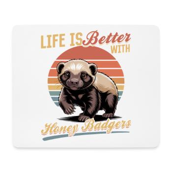 Funny Honey Badger - Mousepad (Querformat) - Weiß - Vorne