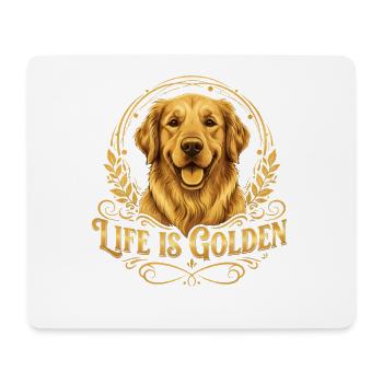 Life is Golden: Golden Retriever - Mouse Pad (horizontal) - white - Front