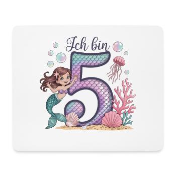 Ich Bin 5 Meerjungfrauen Mädchen 5. Geburtstag - Mousepad (Querformat) - Weiß - Vorne