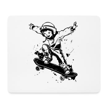 Skateboarder Junge - Mousepad (Querformat) - Weiß - Vorne