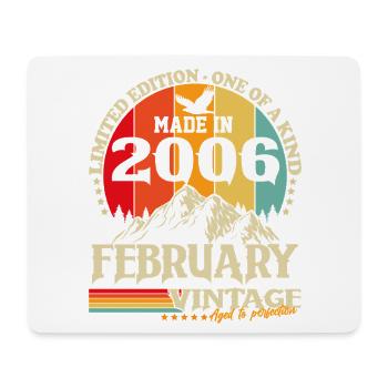 Vintage février 2006 Vintage Rétro Anniversaire - Tapis de souris (format paysage) - blanc - Devant