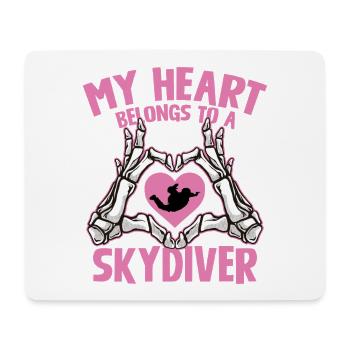 Mein Herz gehört dem Skydiver - Mousepad (Querformat) - Weiß - Vorne