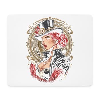 Steam Punk Beautiful Women Steampunk - Mouse Pad (horizontal) - white - Front