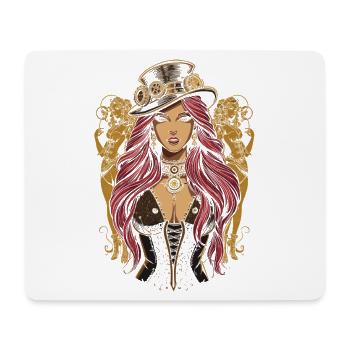 Steam Punk Schöne Frauen Steampunk - Mousepad (Querformat) - Weiß - Vorne