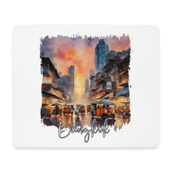 Bangkok Thaïlande, Bangkok Aquarelle - Tapis de souris (format paysage) - blanc - Devant