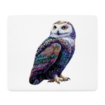 Chouette blanche Chouette Chouette Chouette Chouette Chouette Chouette des neiges - Tapis de souris (format paysage) - blanc - Devant