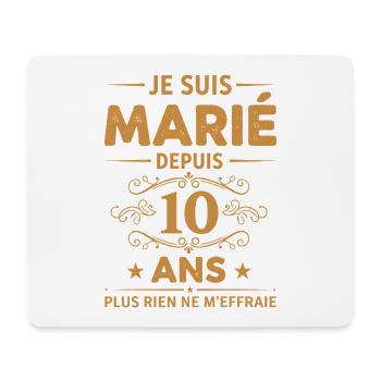 Seit 10 Jahren verheiratet, humorvolles Paar - Mousepad (Querformat) - Weiß - Vorne