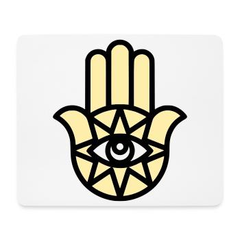 Hamsa Hand der Fatima - Mousepad (Querformat) - Weiß - Vorne
