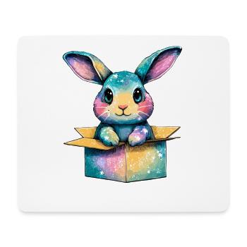 Un lapin coloré dans une boîte - Tapis de souris (format paysage) - blanc - Devant